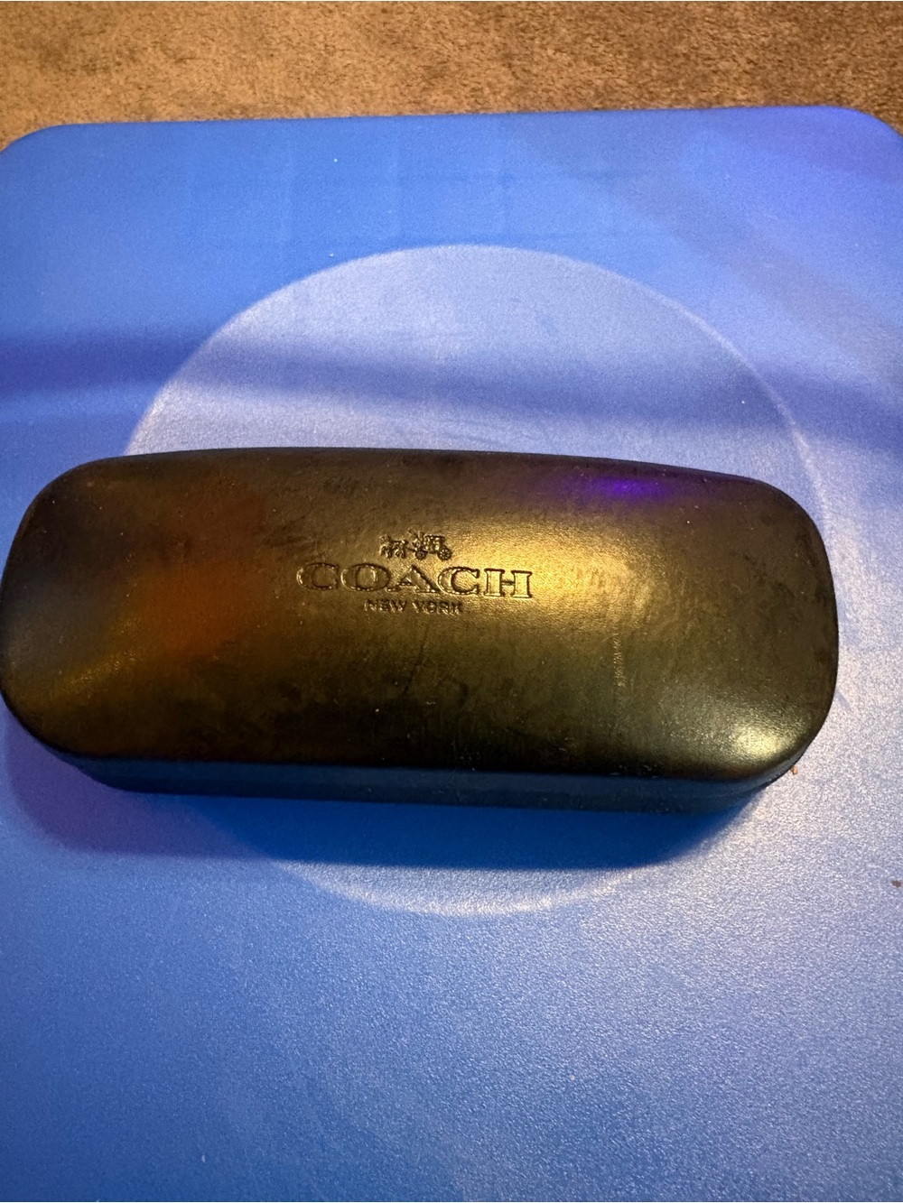 COACH Black Leather Hard Eyewear Case